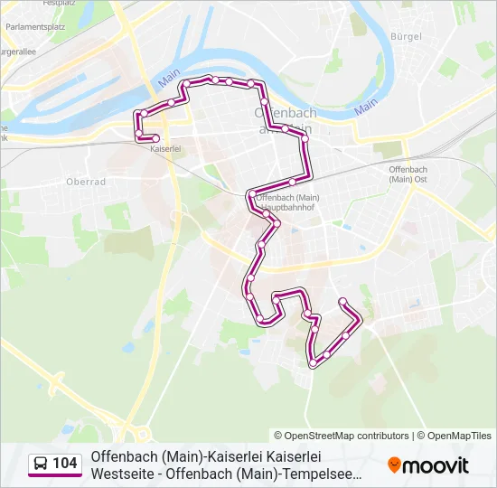 104 Bus Line Map