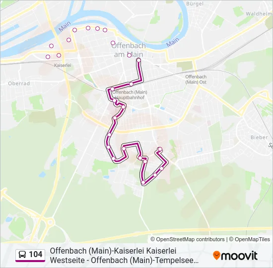 104 Bus Line Map