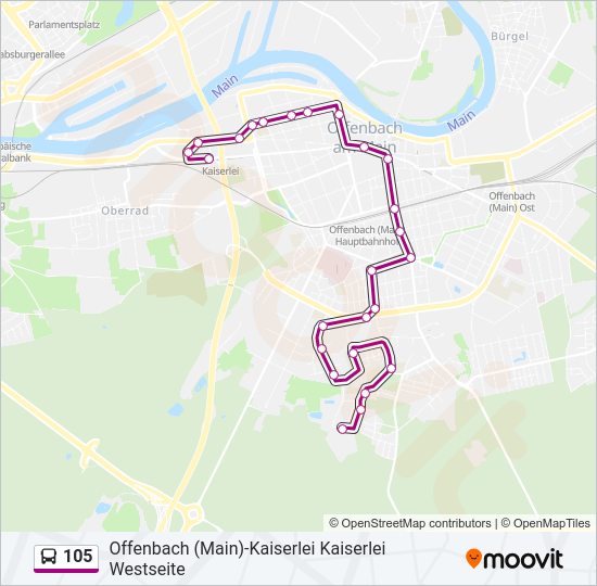 Автобус 105: карта маршрута