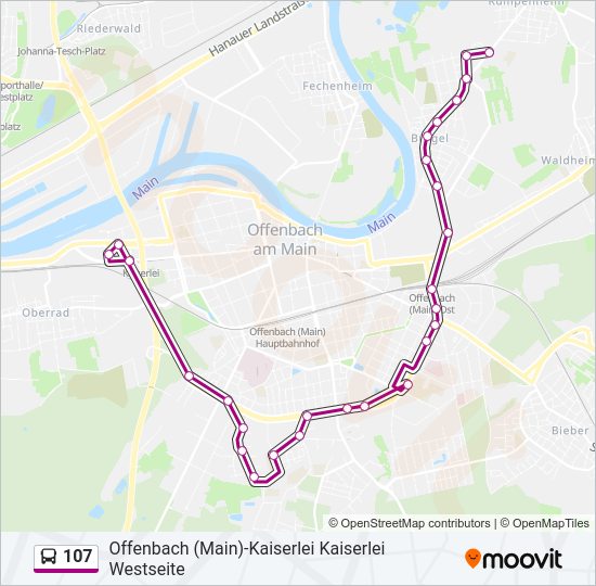 Автобус 107: карта маршрута