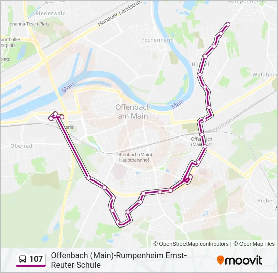 107 Bus Line Map