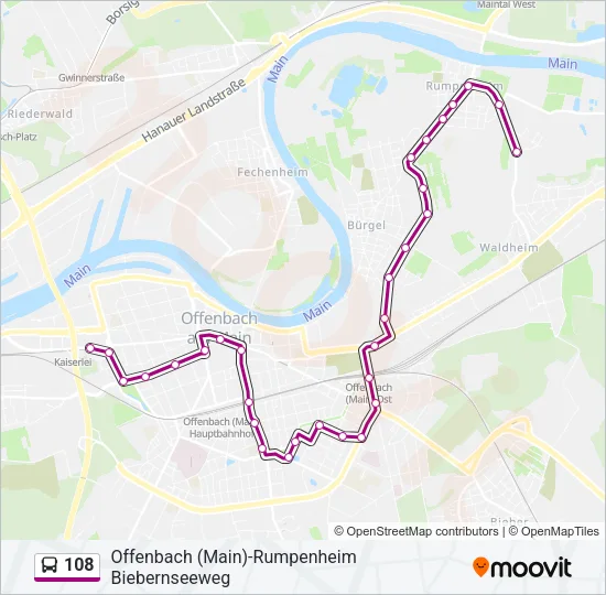 108 Bus Line Map