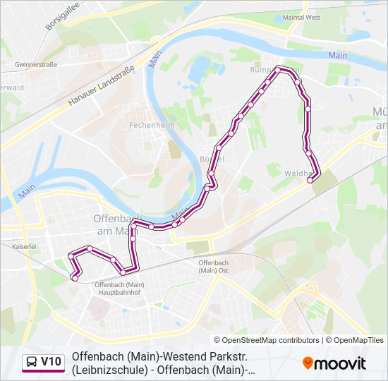 V10 Bus Line Map