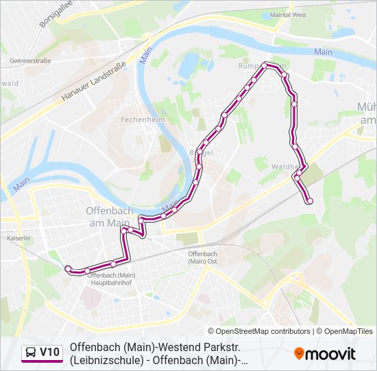 V10 Bus Line Map