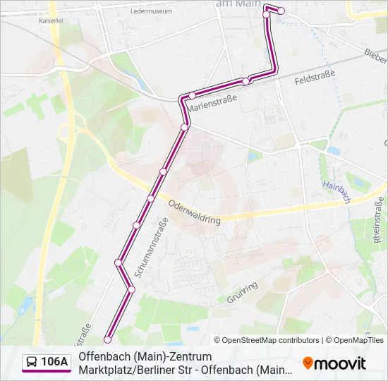 106A Bus Line Map