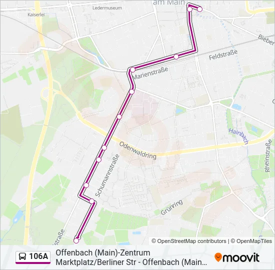 106A Bus Line Map