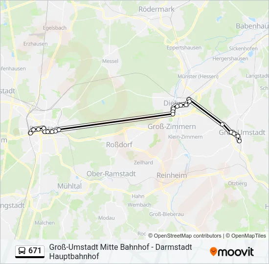 671 Bus Line Map