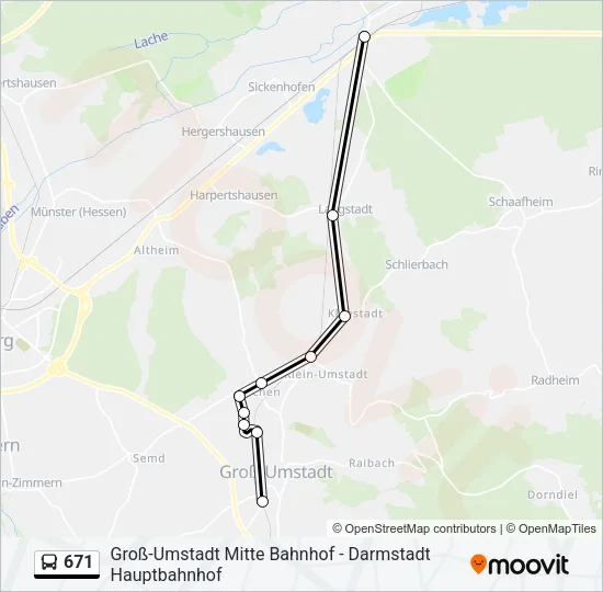 671 Bus Line Map