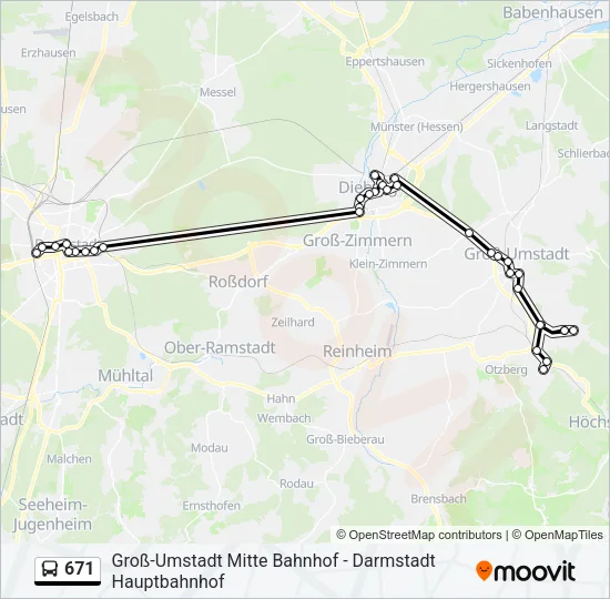 671 Bus Line Map