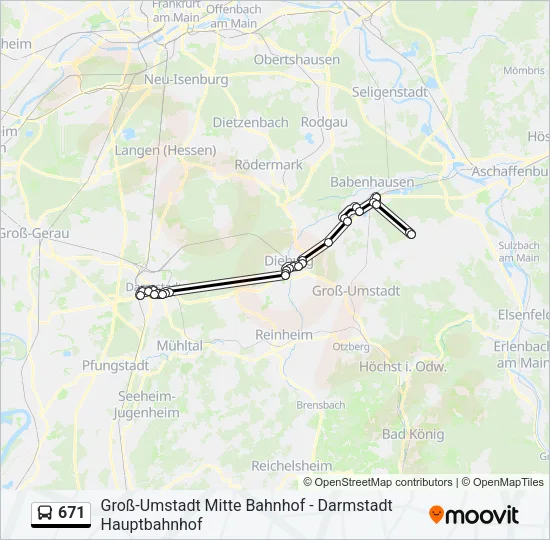 671 Bus Line Map