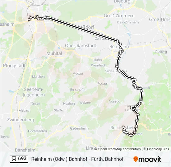 693 Bus Line Map