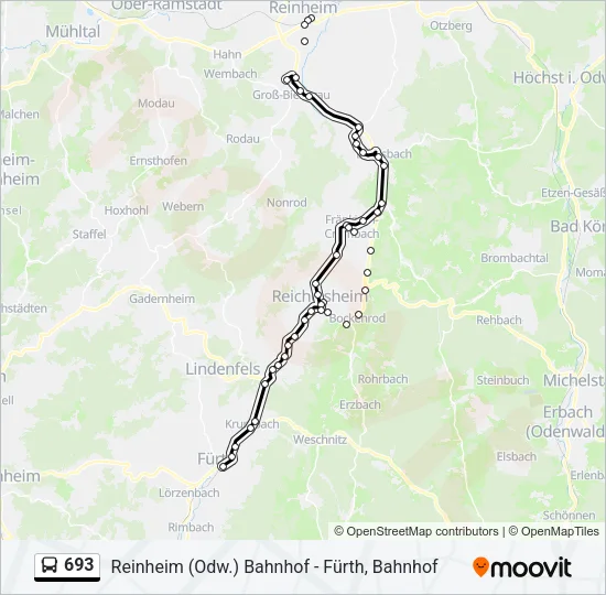 693 Bus Line Map