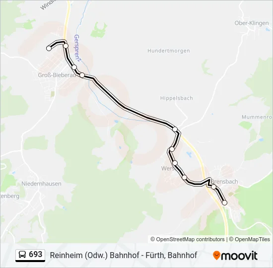 693 Bus Line Map