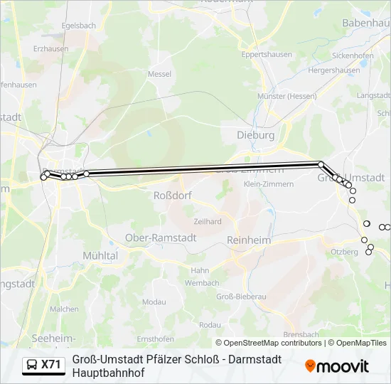 X71 Bus Line Map