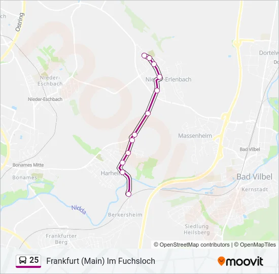 25 Bus Line Map