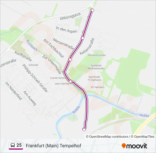 25 Bus Line Map
