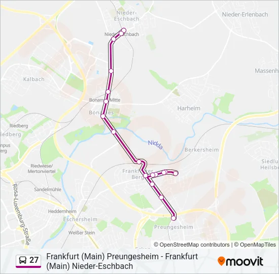 27 Bus Line Map
