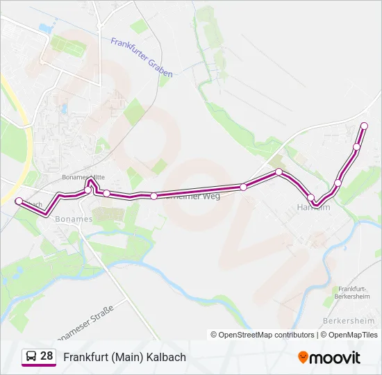 28 Bus Line Map