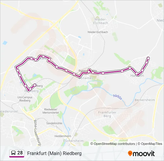 28 Bus Line Map