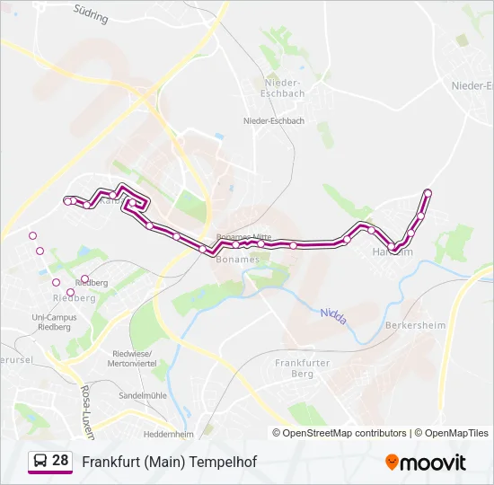 28 Bus Line Map