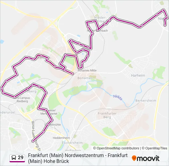 29 Bus Line Map
