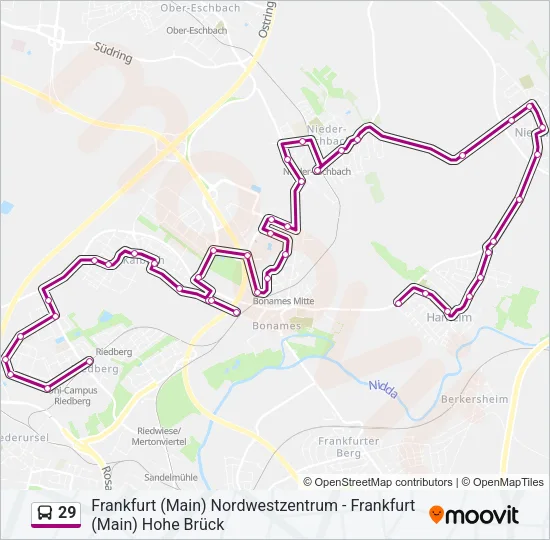 29 Bus Line Map