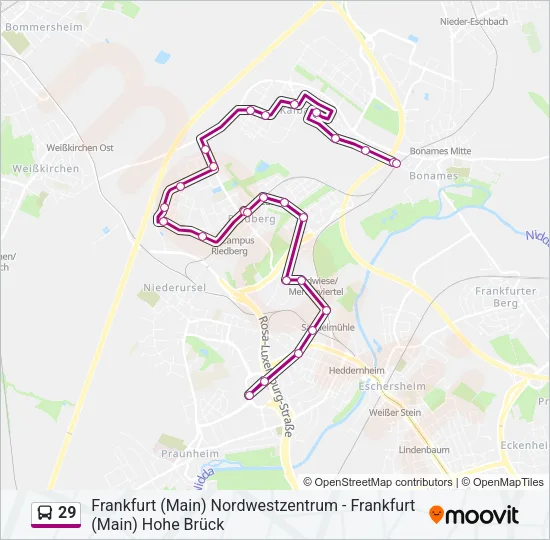 29 Bus Line Map