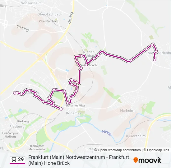 29 Bus Line Map