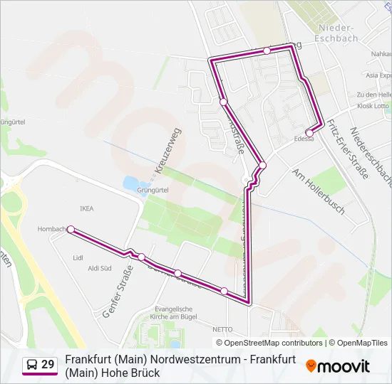 29 Bus Line Map