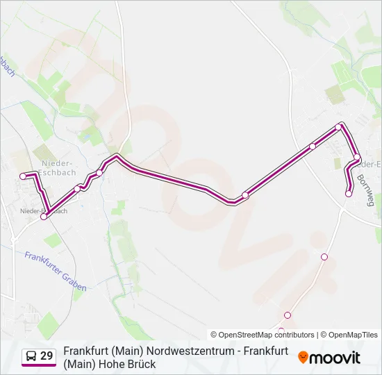 29 Bus Line Map