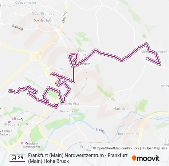 29 Bus Line Map