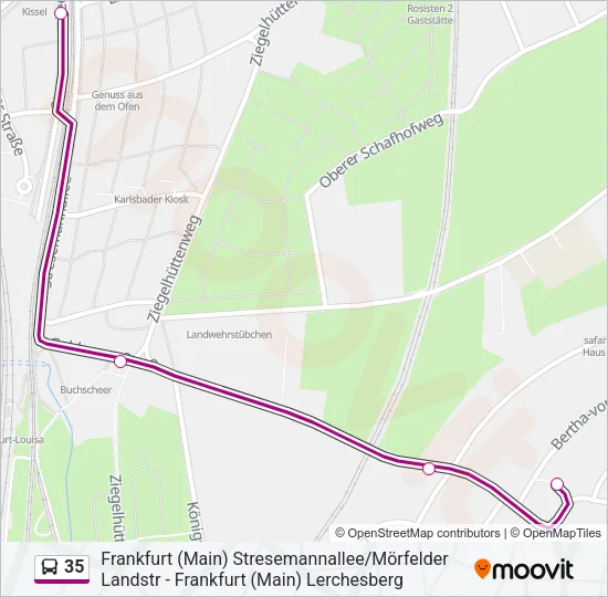 35 Bus Line Map