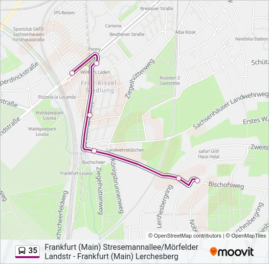 35 Bus Line Map