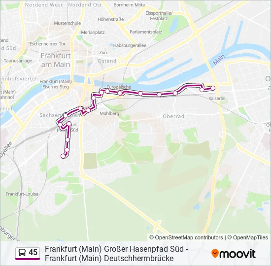 45 Bus Line Map