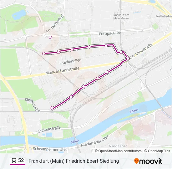 52 Bus Line Map