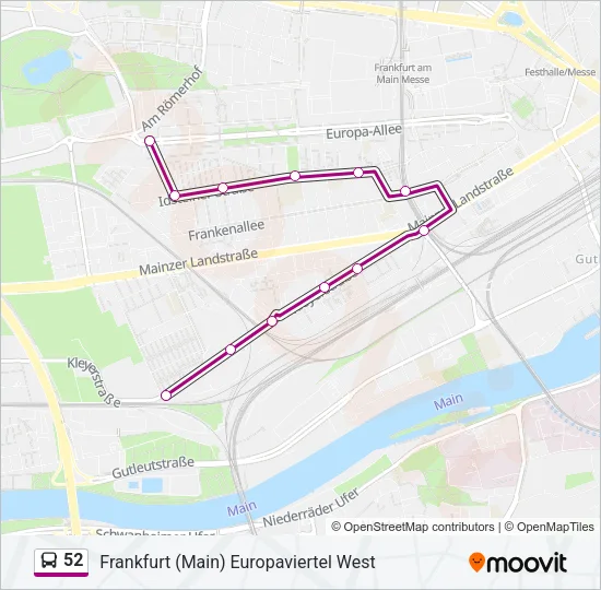 52 Bus Line Map