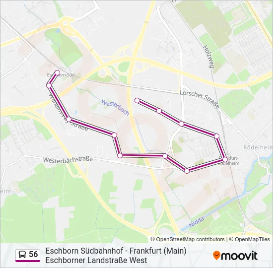 56 Bus Line Map