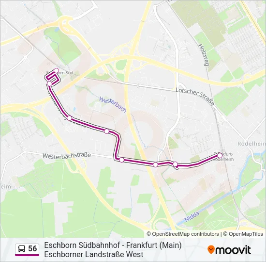 56 Bus Line Map