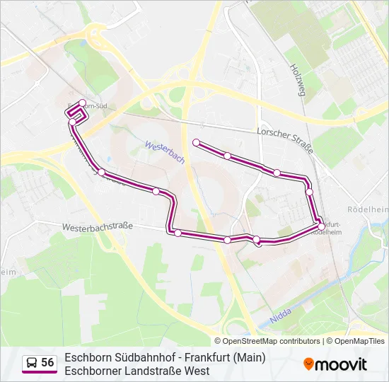 56 Bus Line Map
