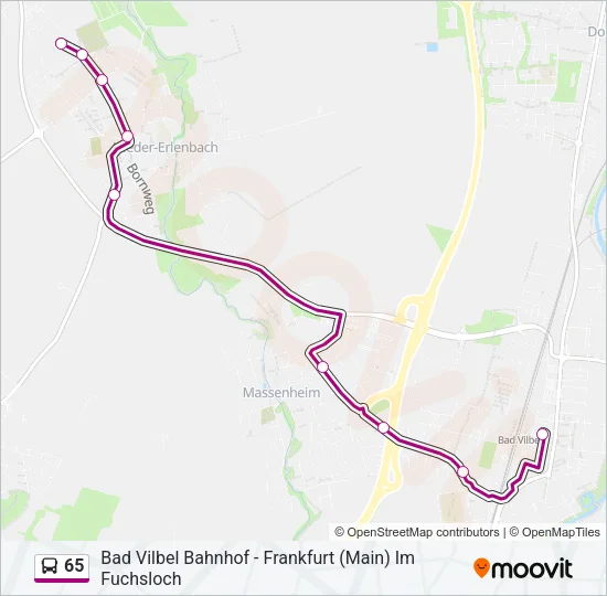 65 Bus Line Map