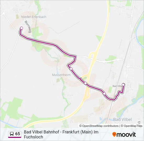 65 Bus Line Map