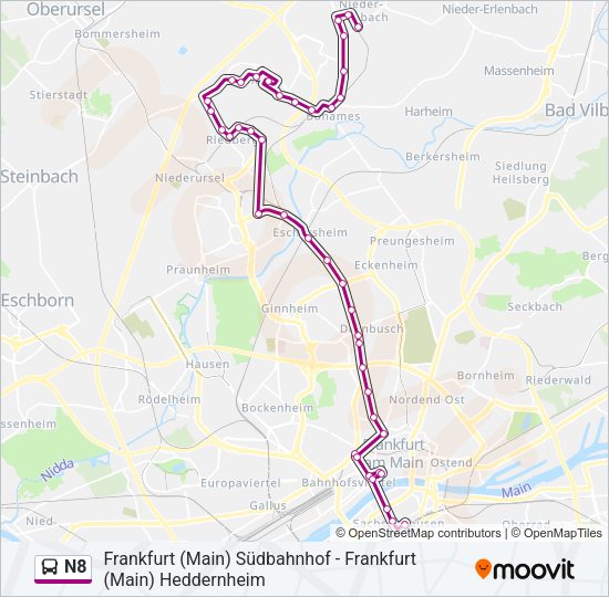 N8 Bus Line Map