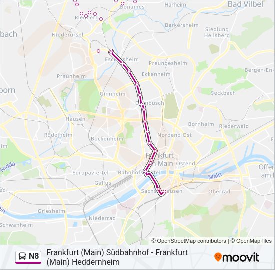 N8 Bus Line Map
