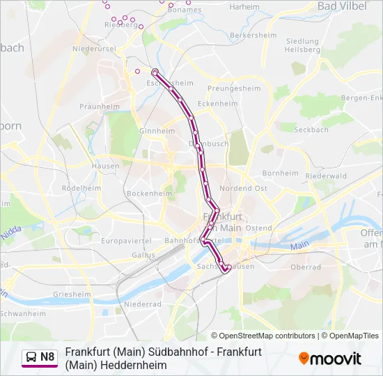 N8 Bus Line Map
