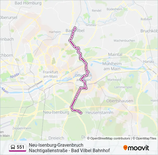 551 Bus Line Map