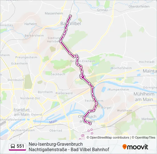 551 Bus Line Map