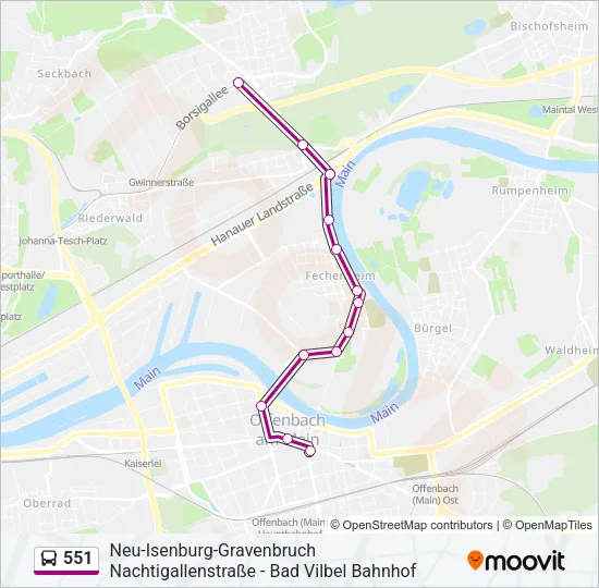 551 Bus Line Map