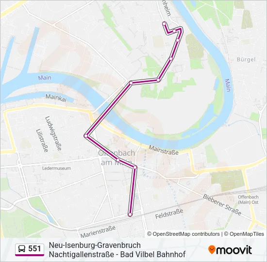 551 Bus Line Map