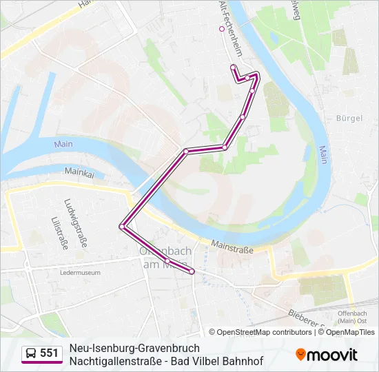 551 Bus Line Map