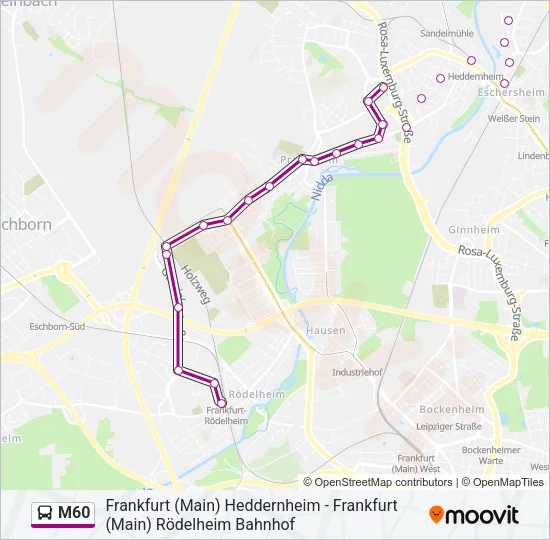 M60 Bus Line Map